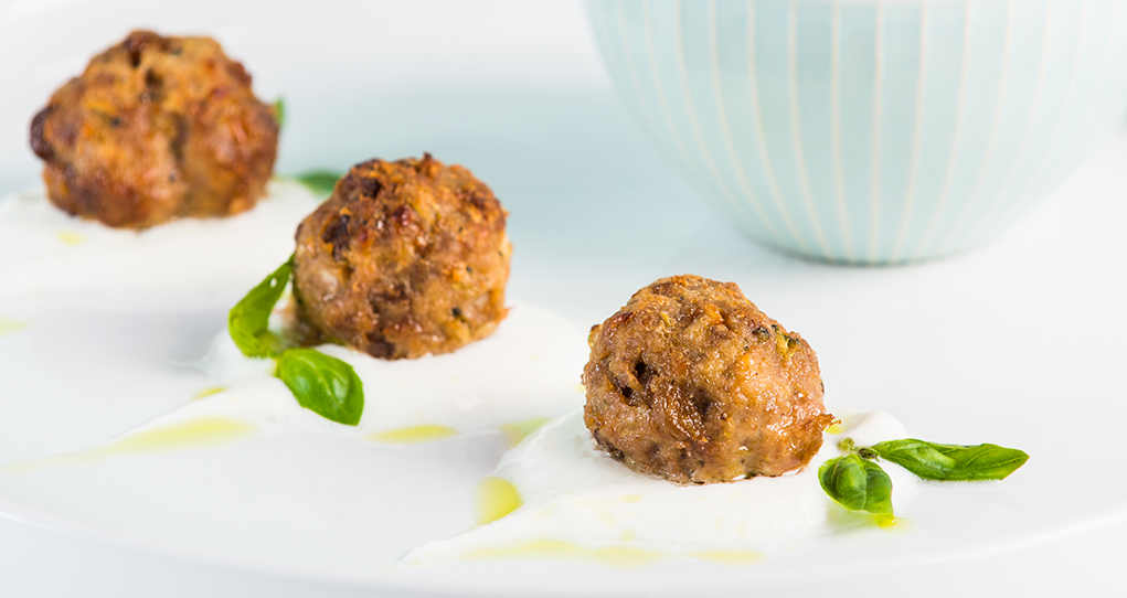 Mediterranean Lamb Meatballs with Yogurt Tahini Sauce image